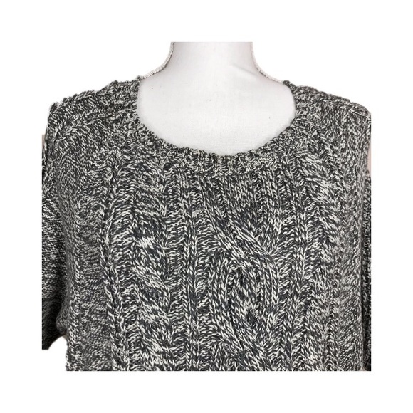 LOFT Cable Knit 100% Cotton Dolman Sleeve Sweater Size M - Picture 2 of 8